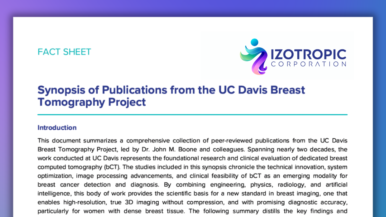 Breast CT Technology Publication Synopsis