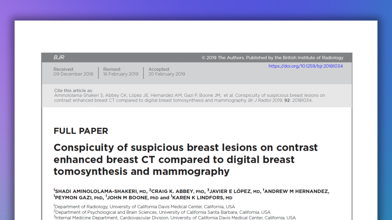 Contrast-Enhanced Breast CT vs DBT and Mammography, British Journal of Radiology