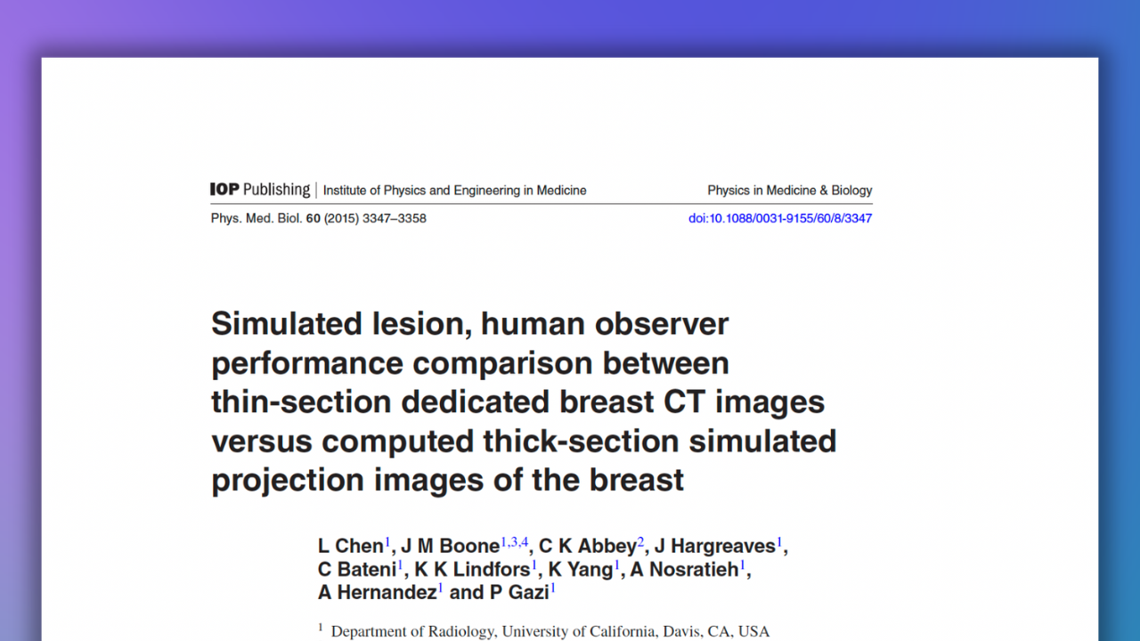 Simulated Lesion, Human Observer Performance Comparison, Physics in Medicine & Biology