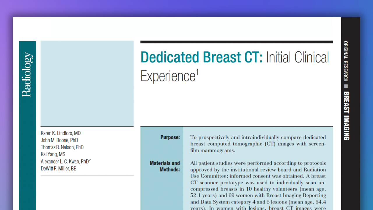 Dedicated Breast CT: Initial Clinical Experience, Radiology