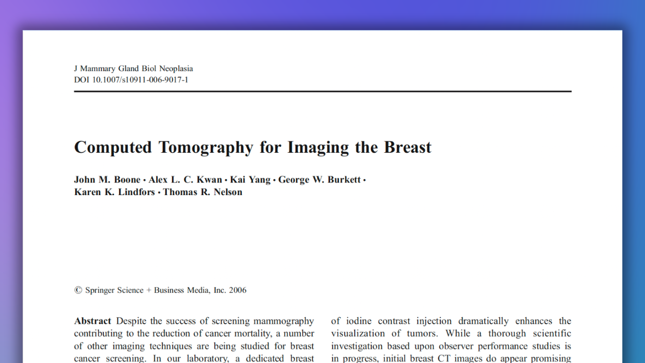 Computed Tomography for Imaging the Breast, Springer Science